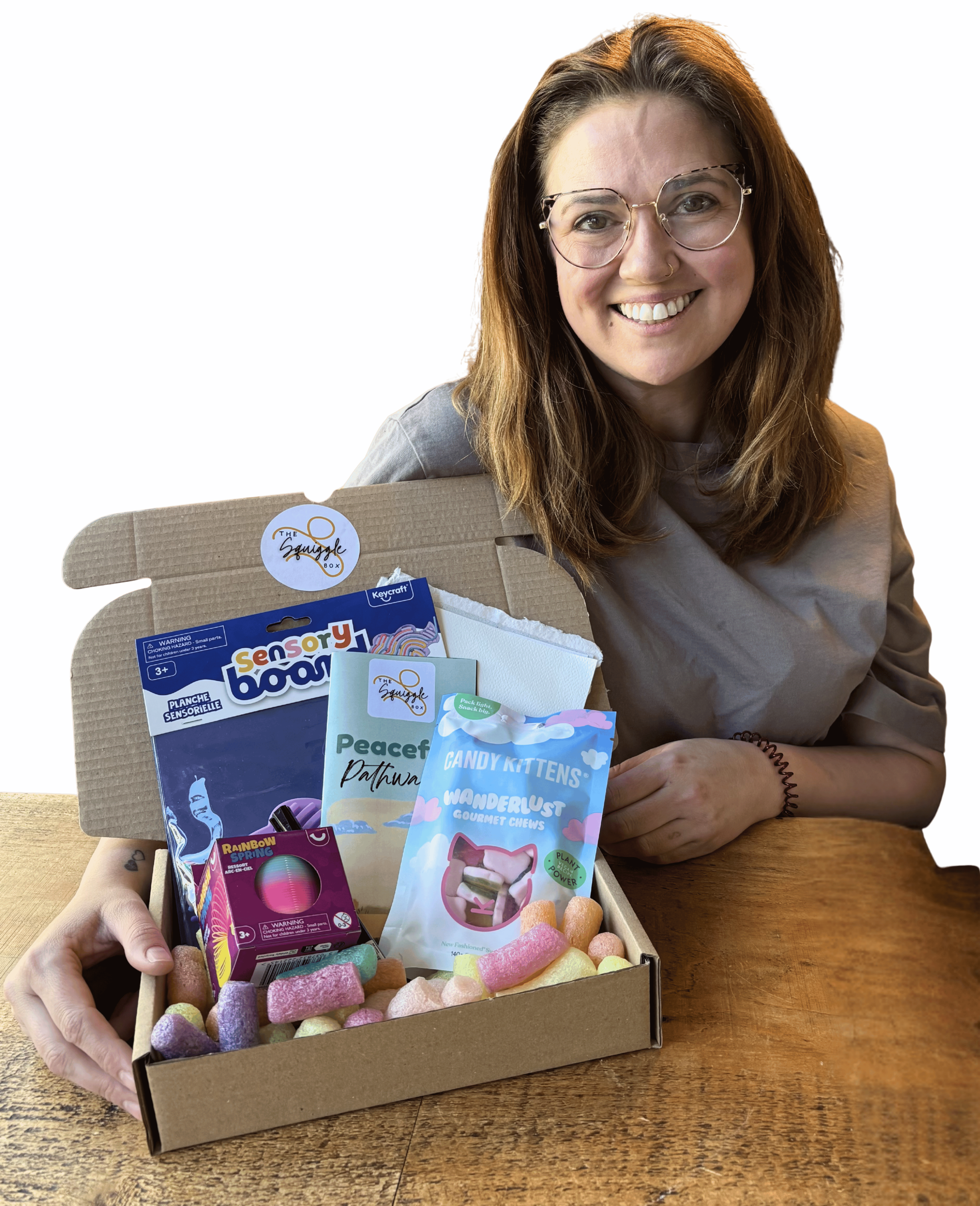 The Squiggle Box, therapist-curated play-based tools, a creative activity and self-care treasures for neurodivergent adults and teens
