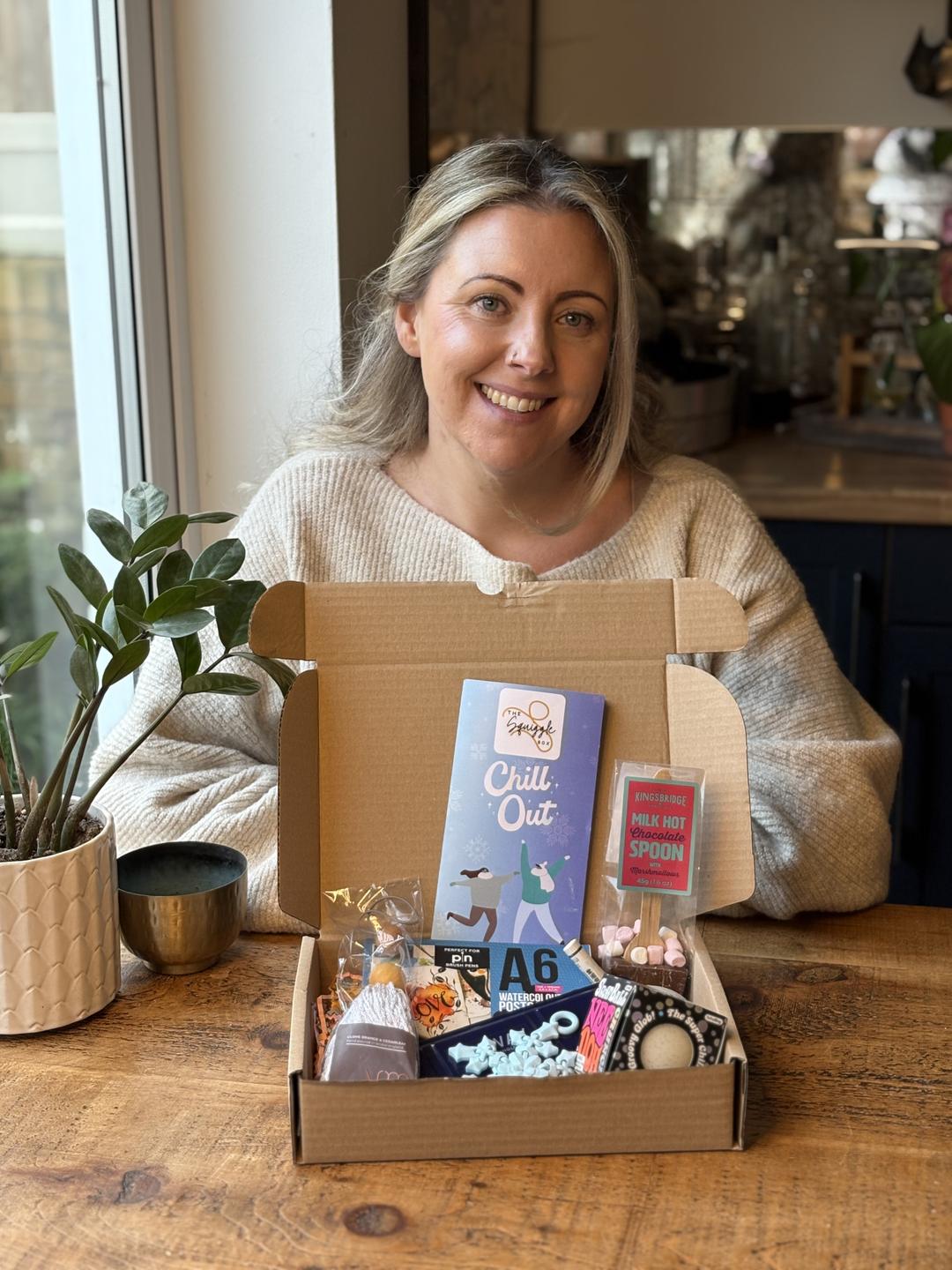 Jo Squiggle hero image showcasing The Squiggle Box therapeutic arts and self-care items for neurodivergent adults